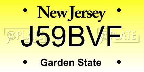 J59BVF New Jersey License Plate