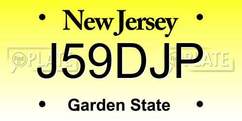 J59DJP New Jersey License Plate