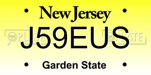 J59EUS New Jersey License Plate