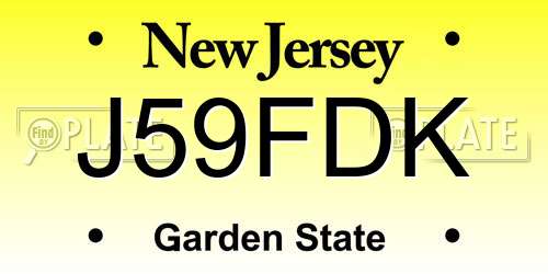 J59FDK New Jersey License Plate