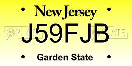 J59FJB New Jersey License Plate