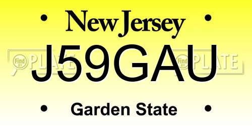 J59GAU New Jersey License Plate