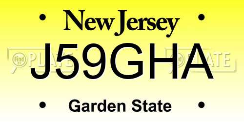 J59GHA New Jersey License Plate