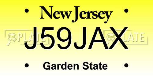 J59JAX New Jersey License Plate
