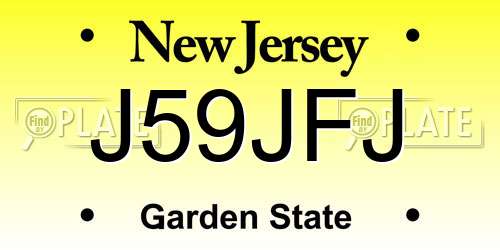 J59JFJ New Jersey License Plate