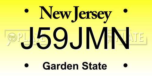 J59JMN New Jersey License Plate