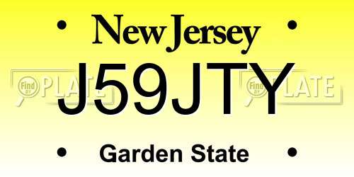 J59JTY New Jersey License Plate