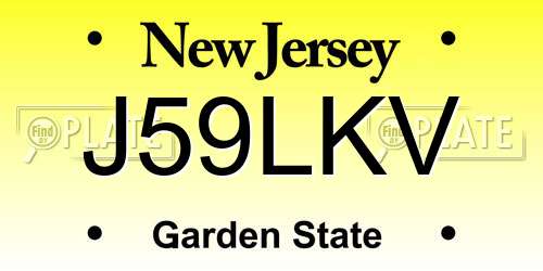 J59LKV New Jersey License Plate