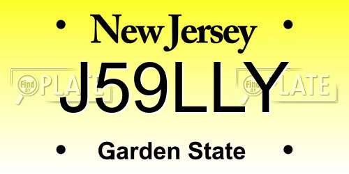 J59LLY New Jersey License Plate