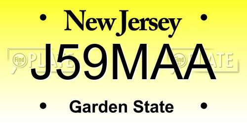 J59MAA New Jersey License Plate