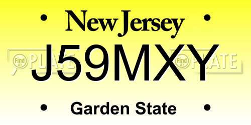 J59MXY New Jersey License Plate
