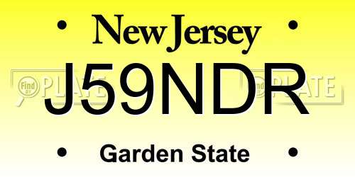 J59NDR New Jersey License Plate