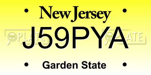 J59PYA New Jersey License Plate