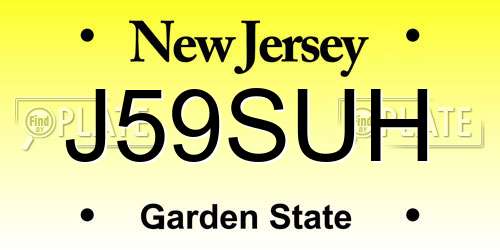 J59SUH New Jersey License Plate