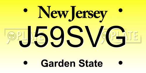 J59SVG New Jersey License Plate