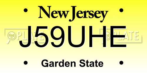 J59UHE New Jersey License Plate