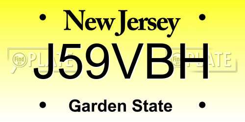 J59VBH New Jersey License Plate