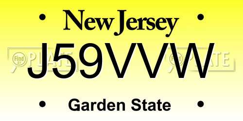 J59VVW New Jersey License Plate