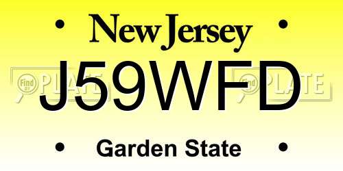 J59WFD New Jersey License Plate