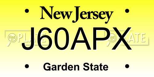 J60APX New Jersey License Plate