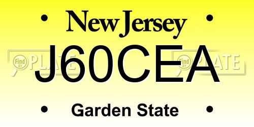 J60CEA New Jersey License Plate