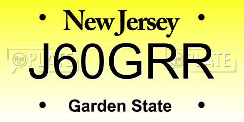 J60GRR New Jersey License Plate