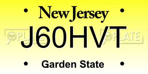 J60HVT New Jersey License Plate