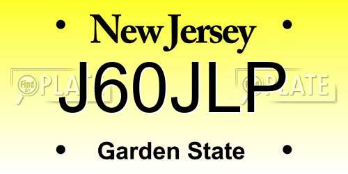 J60JLP New Jersey License Plate