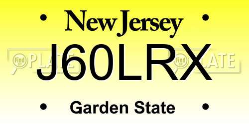 J60LRX New Jersey License Plate