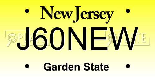 J60NEW New Jersey License Plate