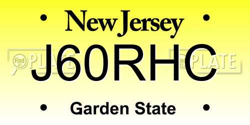 J60RHC New Jersey License Plate