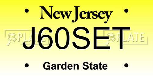 J60SET New Jersey License Plate