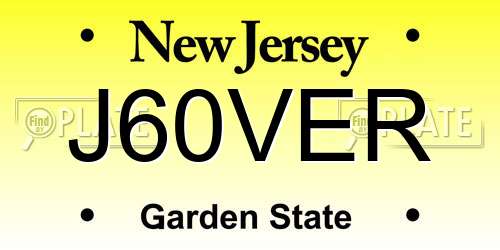 J60VER New Jersey License Plate