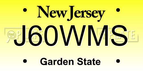 J60WMS New Jersey License Plate