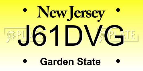 J61DVG New Jersey License Plate