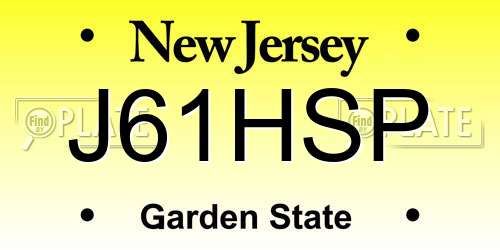 J61HSP New Jersey License Plate