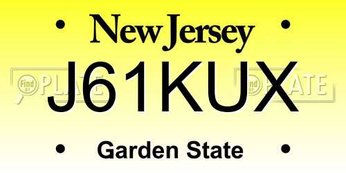 J61KUX New Jersey License Plate
