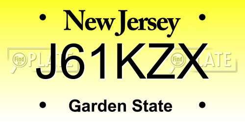 J61KZX New Jersey License Plate