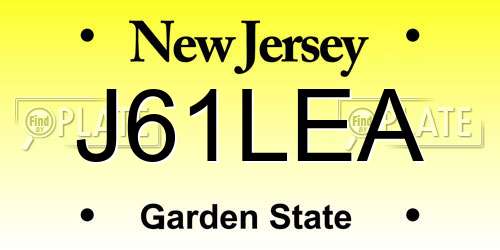 J61LEA New Jersey License Plate