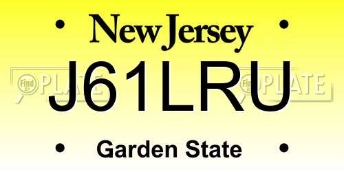 J61LRU New Jersey License Plate