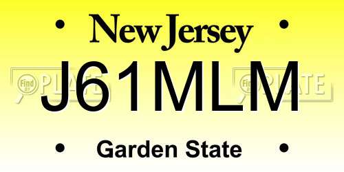J61MLM New Jersey License Plate