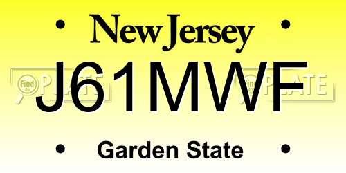 J61MWF New Jersey License Plate