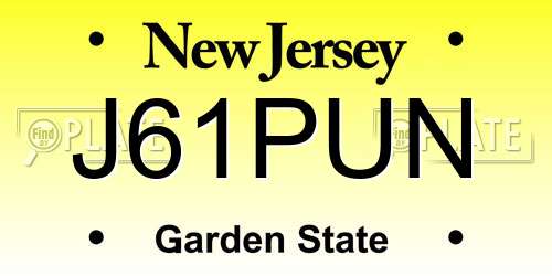 J61PUN New Jersey License Plate