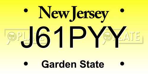 J61PYY New Jersey License Plate