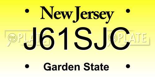 J61SJC New Jersey License Plate