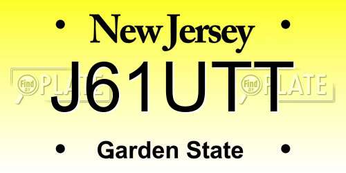 J61UTT New Jersey License Plate