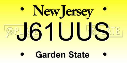 J61UUS New Jersey License Plate