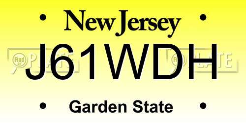J61WDH New Jersey License Plate