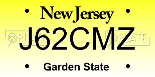 J62CMZ New Jersey License Plate