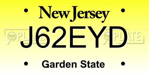 J62EYD New Jersey License Plate